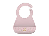 Bavaglino in silicone con tasca - rosa