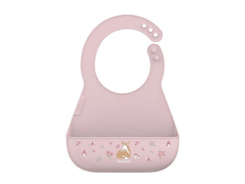 Bavaglino in silicone con tasca - rosa