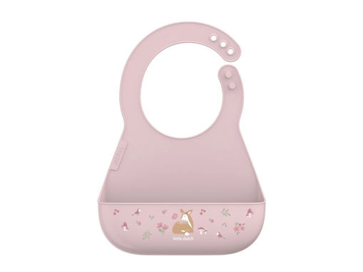 Bavaglino in silicone con tasca - rosa