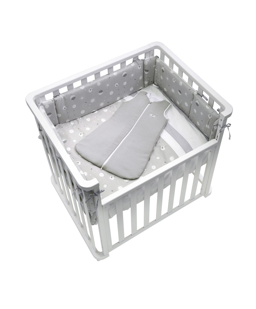 Lettino Evolutivo Infinito - Cuoricini - incluso materasso culla + lettino + tessile