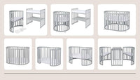 Culla/lettino 7in1 ovale - Grigio