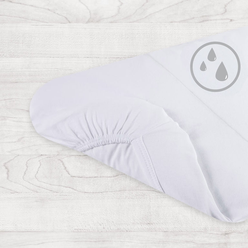 Coprimaterasso angolato PIPI-NO in jersey elasticizzato per culle Co-sleeping bianco