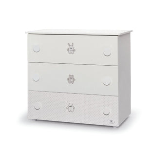 Comò Ted bianco con decori