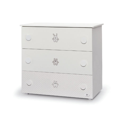 Comò Ted bianco con decori