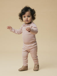 Body con colletto - Misty rose