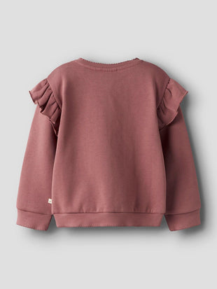 Felpa con maniche volant - rosa antico