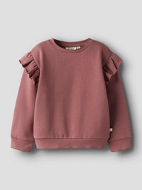 Felpa con maniche volant - rosa antico