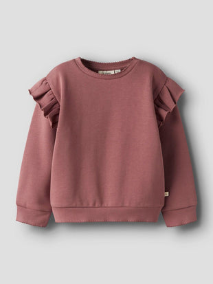 Felpa con maniche volant - rosa antico