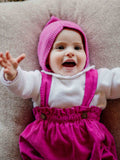 Salopette con spalline in velluto - fucsia