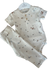Completino forest - tshirt + pantalone - tg 0/3mesi