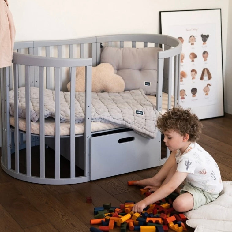 Culla/lettino 7in1 ovale - Grigio