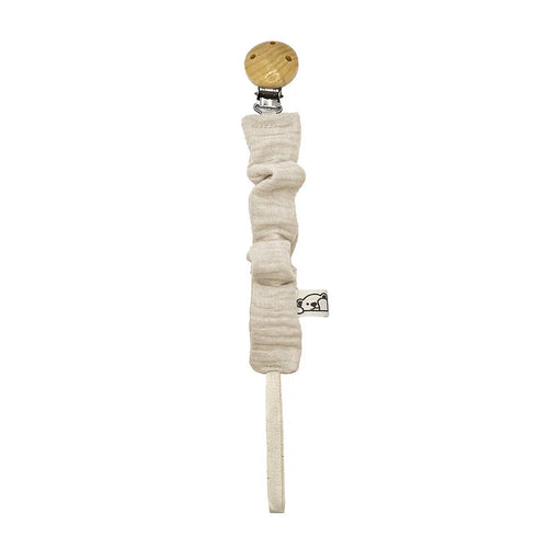 Catenella ciuccio in cotone - beige