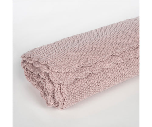 Copertina tricot rosa antico