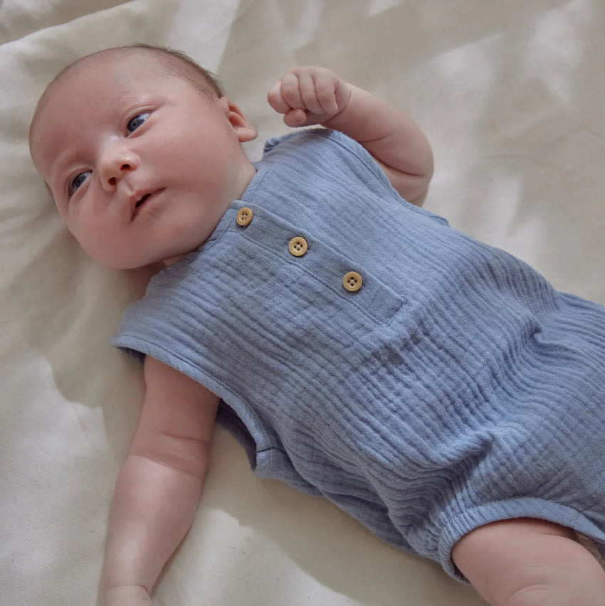 Pagliaccetto in mussola - blu