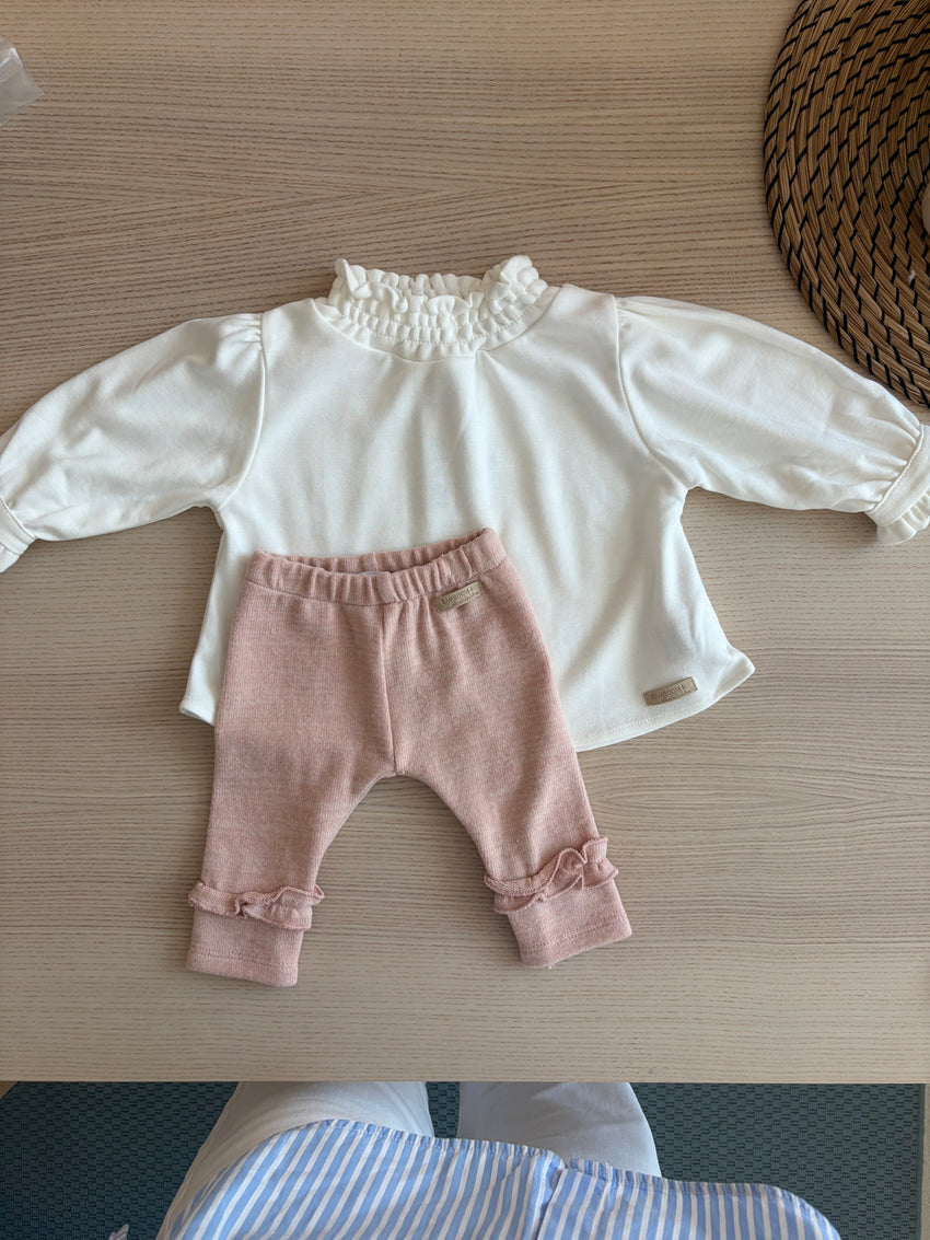 Completino 2 pezzi - Blusa + Leggings - tg. 3 mesi