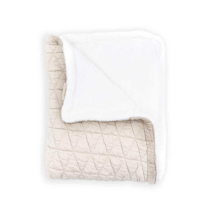 Copertina wrinkled lettino - bambù organico + spugna peluche - birch sand