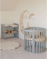 Culla/lettino 7in1 ovale - Grigio
