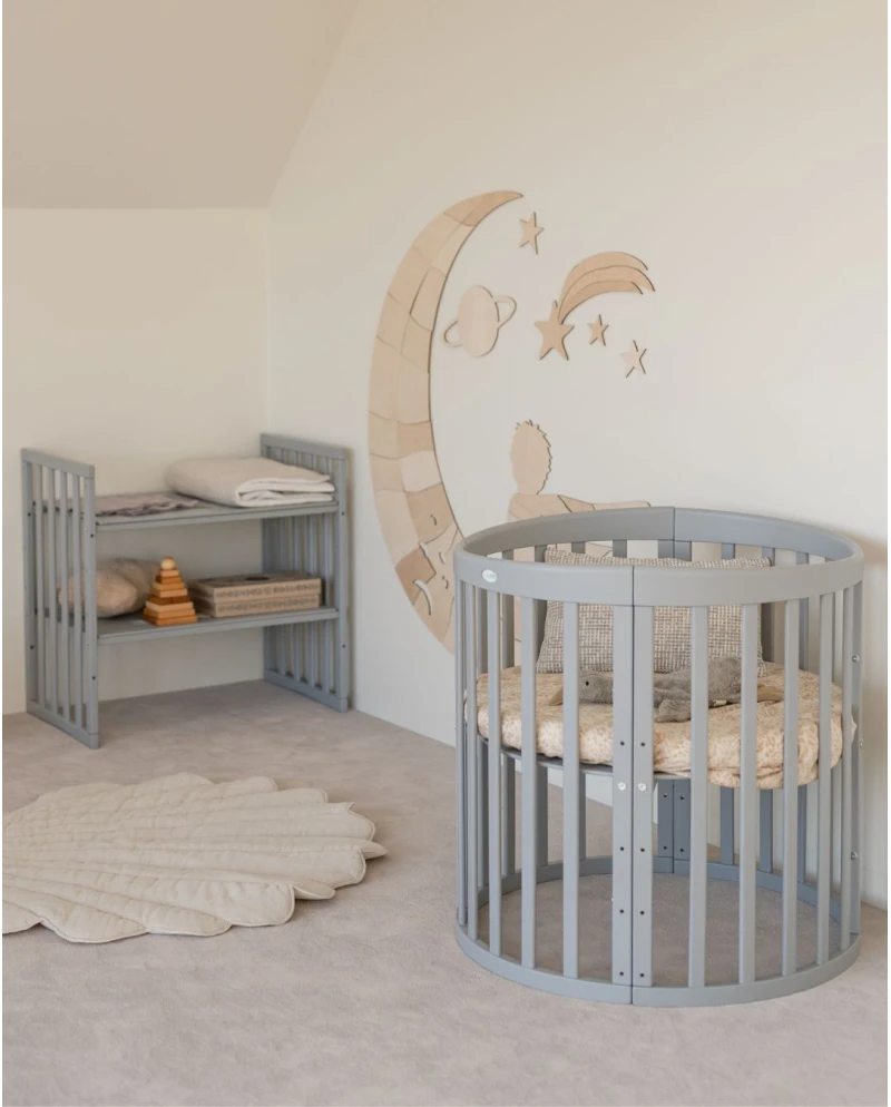 Culla/lettino 7in1 ovale - Grigio