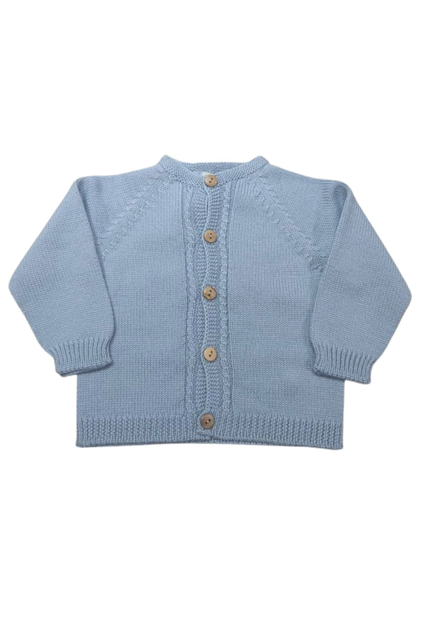 Cardigan in lana azzurro