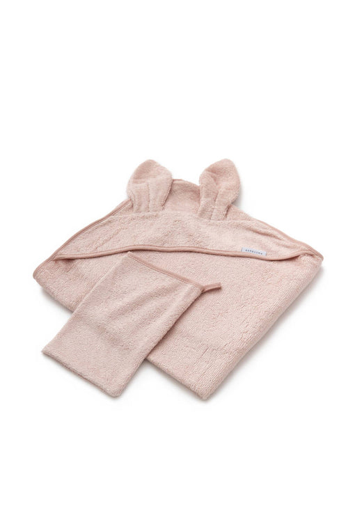 Accappatoio rosa in spugna - con guanto