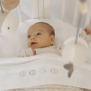 Set culla pesciolini BB - (Lenzuola + federa + angoli)