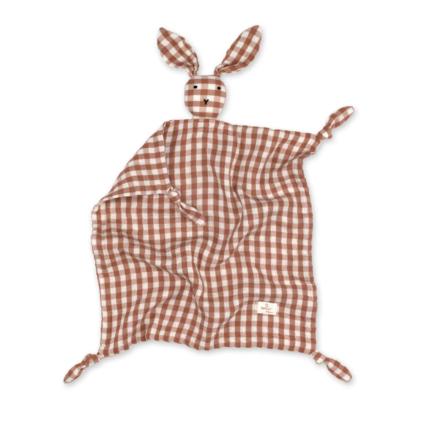 DouDou in mussola Bunny - 40x40 - Moka quadretti