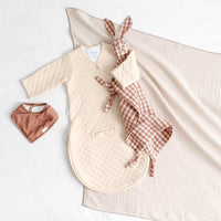 DouDou in mussola Bunny - 40x40 - Moka quadretti