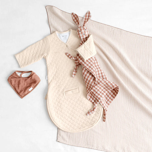 DouDou in mussola Bunny - 40x40 - Moka quadretti