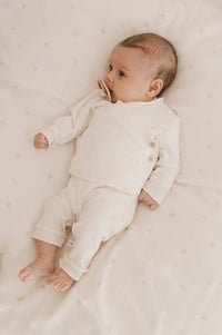 Completino nascita a costine avorio - tg. 1 mese