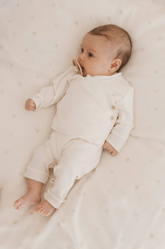Completino nascita a costine avorio - tg. 1 mese