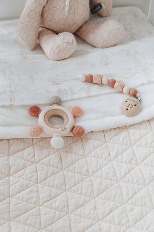 Catenella ciuccio silicone e legno - BB