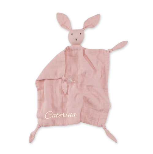 DouDou bunny rosa con nome ricamato