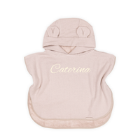 Poncho in spugna nido d'ape con nome ricamato