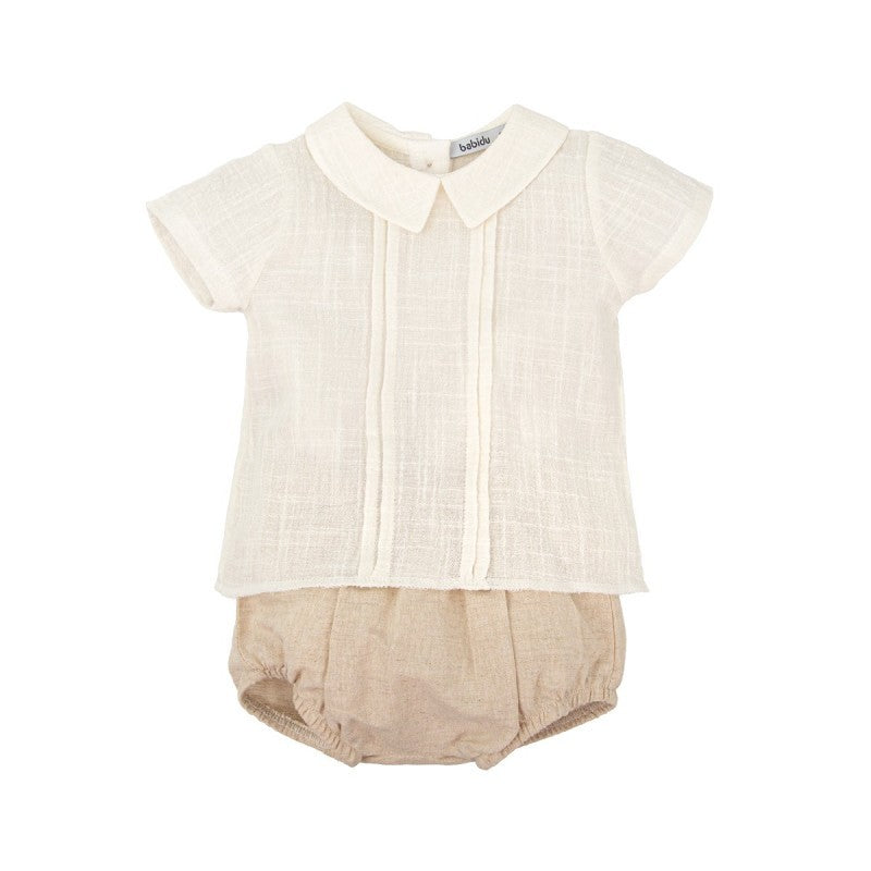 Completino in lino e cotone - beige