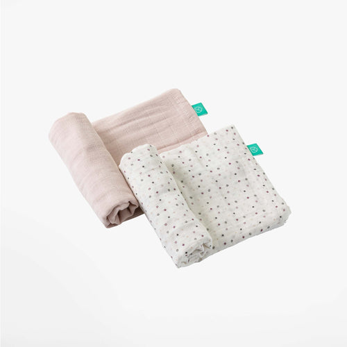 Set 2 swaddle in mussola di cotone 70x70cm