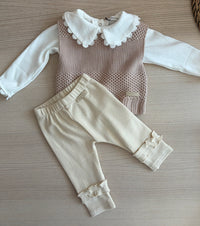 Completino 3 pezzi - Leggings, Gilet e body - tg. 3 mesi