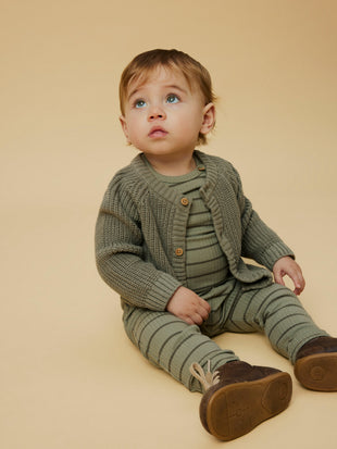 Pantalone morbido rigato - Verde