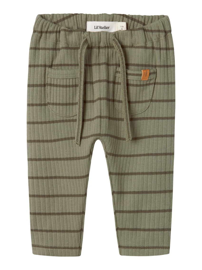 Pantalone morbido rigato - Verde