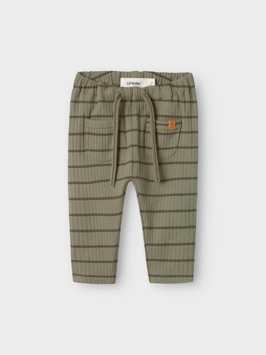 Pantalone morbido rigato - Verde