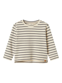 Maglia girocollo - Righe grigio scuro
