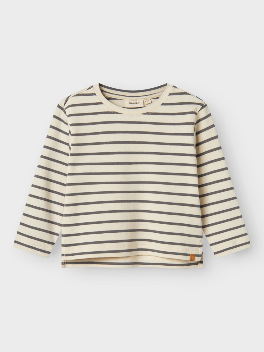 Maglia girocollo - Righe grigio scuro