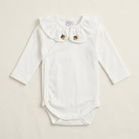 Body con colletto ricamato a mano - Ghiande