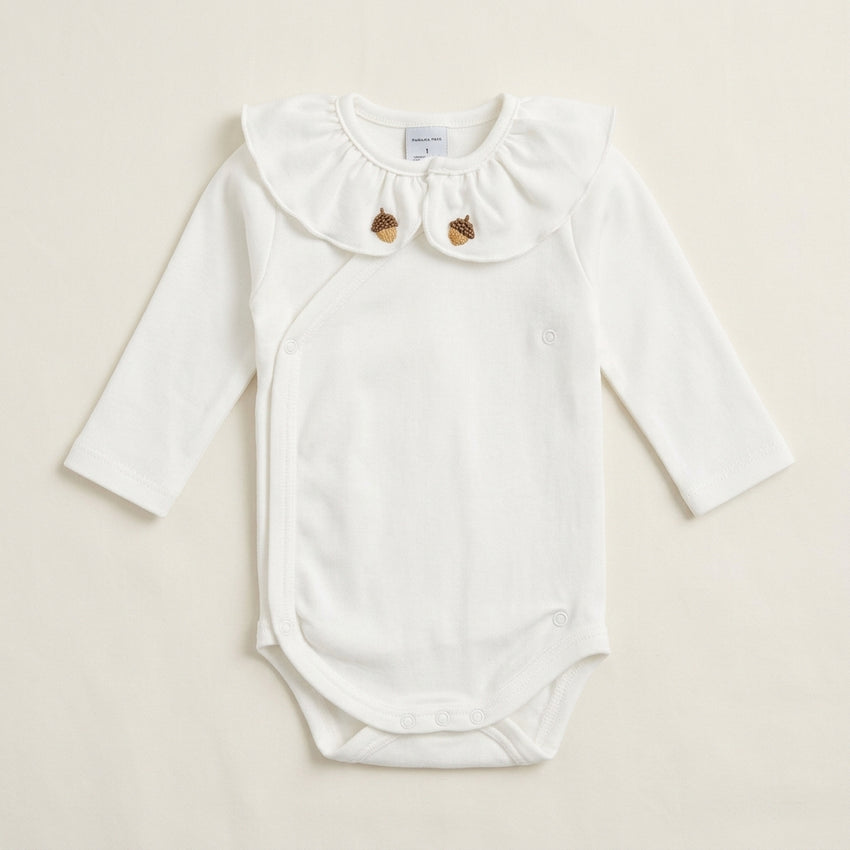 Body con colletto ricamato a mano - Ghiande