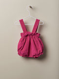Salopette con spalline in velluto - fucsia