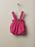 Salopette con spalline in velluto - fucsia