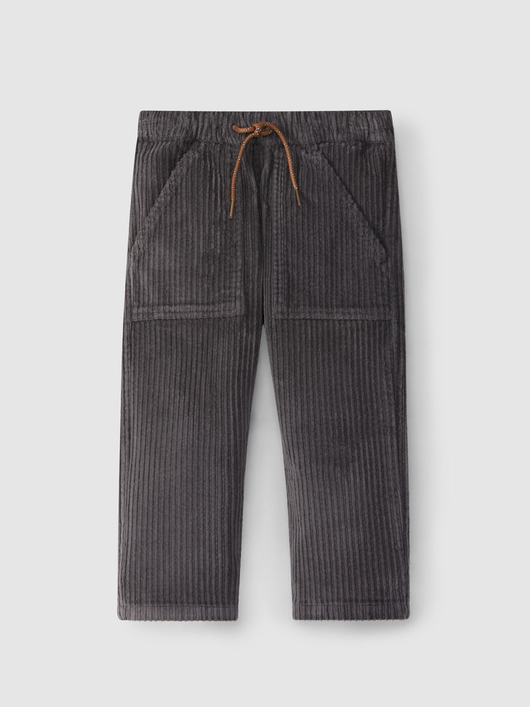 Pantaloni in velluto a coste larghe con tasche - Grey