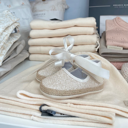 Sandalo cullo glitter con fiocco