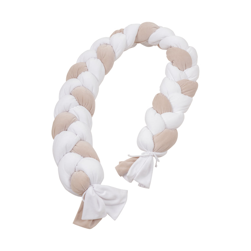 Treccia Cotone bianco e tortora - Picci