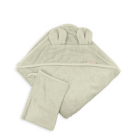 Accappatoio in spugna con guanto per bagnato - Oyster Grey