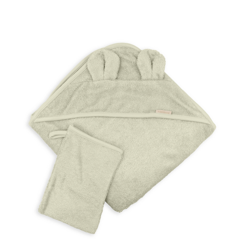 Accappatoio in spugna con guanto per bagnato - Oyster Grey